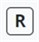 Registered Mail symbol. An R in a square symbolises Registered Mail