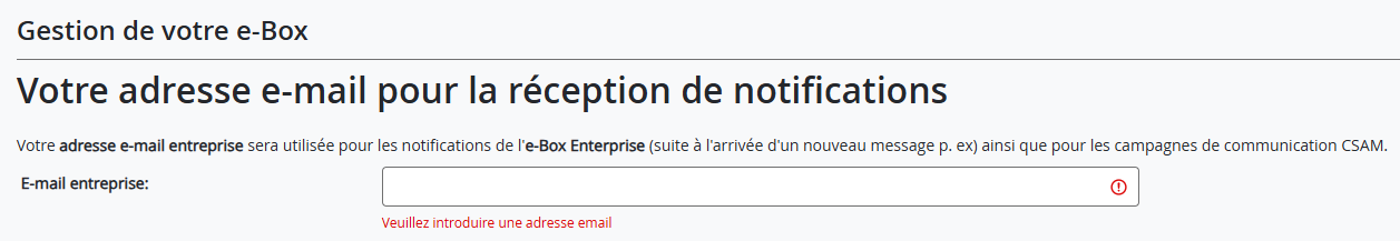 Change email and confirmation. Email field and confirmation button
