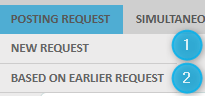 New Request New Request selected in the Posting Request tab